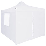 Professional Folding Party Tent with 4 Sidewalls 3x3 m Steel White 48861