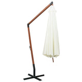 Hanging Garden Parasol 350 cm Wooden Pole White 42966