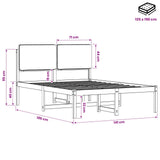Bed Frame with Upholstered Headboard Natural and Light Grey 904335