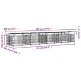 Outdoor Dog Kennel with Roof Steel 15.02 m 3124670