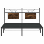 Bed Frame without Mattress Smoked Oak 150x200 cm King Size Engineered Wood 4106745