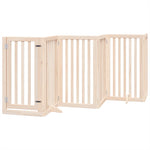 Dog Gate with Door Foldable 15 Panels 750 cm Poplar Wood 3155646