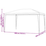Party Tent 400 x 300 x 255 cm Red PE and Steel 42032346