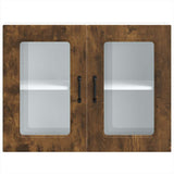 Kitchen Wall Cabinet with Glass Door Kalmar Smoked Oak Engineered Wood 853612