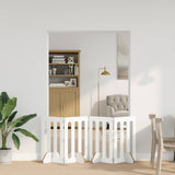 Folding Pet Fence 4 pcs White 201 x 38 x 70 cm Engineered Wood 8005954