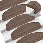 ZNTS Carpet Stair Treads 15 pcs Coffee Brown 65x24x4 cm 133888