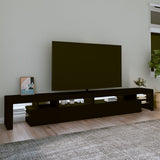 TV Cabinet with LED Lights Black 260x36.5x40 cm 3152819