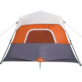 Family Tent with LED 6-Person Light Grey and Orange Quick Release 94309