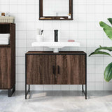 Bathroom Sink Cabinet Brown Oak 80x33x60 cm Engineered Wood 842465