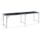 Folding Beer Pong Table 240 cm Black 48188