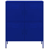 Storage Cabinet Navy Blue Steel Medium Height-Adjustable Shelves 336136