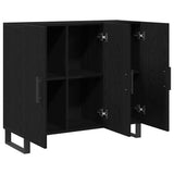 Sideboard Black Oak 90 x 34 x 80 cm Engineered Wood 862955
