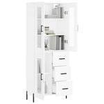 Highboard White 69.5x34x180 cm Engineered Wood 3198601