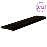Stair Treads 12 pcs Brown Black 120x30x2 cm Solid Wood Oak 3283048