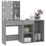 LED Dressing Table with Cabinet Grey Sonoma Engineered Wood 3120186