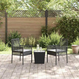 Garden Bistro Set 3 pcs Black Poly rattan 3334955