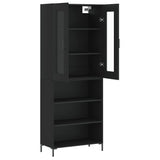 Highboard Black 69.5x34x180 cm Engineered Wood 3198722