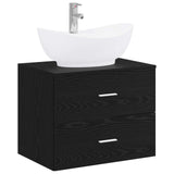 Bathroom Furniture Set Black Oak Engineered Wood 3404399
