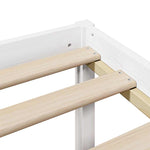 ZNTS Bookcase Bed without Mattress White 135x190 cm Double Solid Wood Pine 3321535