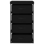 ZNTS Storage Rack with 4 Fabric Baskets Steel Black 322622