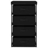 ZNTS Storage Rack with 4 Fabric Baskets Steel Black 322622