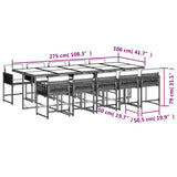 11 Piece Garden Dining Set with Cushions Mix Beige Poly Rattan 3211476