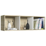 ZNTS Book Cabinet/TV Cabinet White and Sonoma Oak 36x30x114 cm Engineered Wood 800140