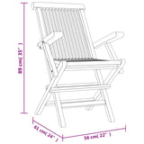 Folding Chairs 2 pcs Grey 56x61x89 cm Solid Wood Teak 362764