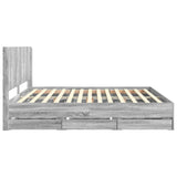 Bed Frame with Storage and Headboard Grey Sonoma 200 x 200 cm 3413922