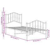 Metal Bed Frame without Mattress with Footboard Black 80x200cm 373798