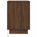 ZNTS Bedside Cabinet with LED Lights Brown Oak 38x34x50 cm 861277