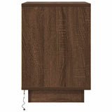 ZNTS Bedside Cabinet with LED Lights Brown Oak 38x34x50 cm 861277