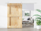Sliding Door Natural and White 100 x 210 cm Solid Pine Wood 3445187
