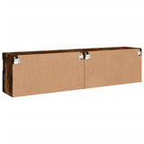 TV Wall Cabinets with LED Lights 2 pcs Smoked Oak 80x30x40 cm 837206