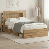 Bed Frame with Storage Artisan Oak 120 x 200 cm Engineered Wood 3433470