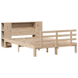 ZNTS Bookcase Bed without Mattress 120x200cm Solid Wood Pine 3322708
