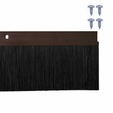 Screw-on Door Brush Seals 12 pcs Brown 100 cm Aluminium Alloy 42019448