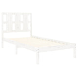 Bed Frame without Mattress White 90x190 cm Single Solid Wood 3105566