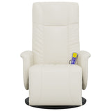 Massage Recliner Chair with Footrest Cream Faux Leather 356513