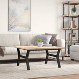 Coffee Table Y-Frame 90x90x45.5 cm Solid Wood Pine and Steel 3282775