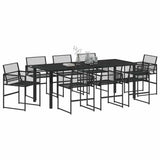 Garden Dining Set 9 pcs Black Poly Rattan 3379329