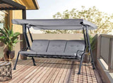 3 Seater Outdoor Garden Swing Chairs Thick Padded Seat Hammock Canopy Porch Patio Bench Bed - Grey T3398P314175