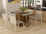Multi-Storage Six-Person Drop Leaf Dining Table - Rustic Brown T3398P343307