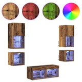 TV Wall Units 8 pcs Old Wood Engineered Wood 3402920