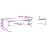 Monitor Stand with Drawers Black 100x27x15 cm Engineered Wood 854671
