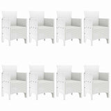 Garden Dining Set 9 pcs White Polypropylene 3378582