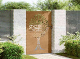 Garden Gate 85x175 cm Corten Steel Tree Design 153212