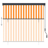 Outdoor Roller Blind 160x250 cm White and Orange 145975