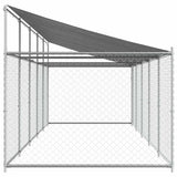 Dog Cage with Roof and Door Grey 10x2x2 m Galvanised Steel 3209571