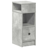 ZNTS Bedside Cabinet with Drawer Concrete Grey 25x31x66 cm 858620